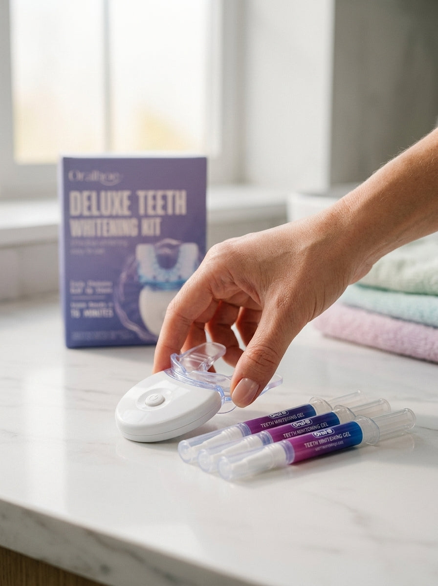 Kit de Blanqueamiento Dental de Alta Tecnología con Dispositivo LED, Resultados Rápidos en 16 Minutos, Elimina Manchas de Sarro, Cuidado Dental en Casa